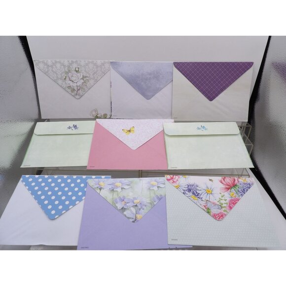 Decorative Envelopes lot of 9 Floral Theme Sized 7x5, 7¼x5¼ & 7¾x5¾ - Picture 2 of 2